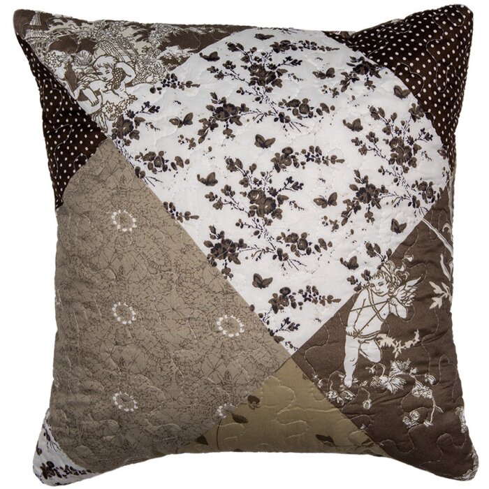 Clayre & Eef Q205.020 Copricuscino Patchwork Marrone Beige 40x40 cm