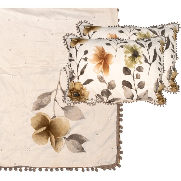 Clayre & Eef Q210.061 Copriletto 220x240 cm 2 Federe 50x70 cm Floreale