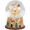 Clayre & Eef 65764 Globo di neve Babbo Natale Ø 5x6 cm Marrone Verde