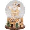 Clayre & Eef 65764 Globo di neve Babbo Natale Ø 5x6 cm Marrone Verde