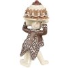 Clayre & Eef 6PR3904GG Decorazione Topi con Torta Set 2 5x5x11 5x5x10 cm
