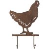Clayre & Eef 6Y5667 Appendiabiti da parete pollo stile country in ferro marrone 21x5x33 cm