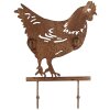 Clayre & Eef 6Y5668 Appendiabiti da parete design pollo marrone in ferro 24x5x31 cm