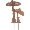 Clayre & Eef 6Y5669 Fungo da giardino in metallo effetto ruggine 34x1x55 cm