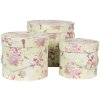 Clayre & Eef 66004 Set di 3 cappelliere Ø 23/20/17 cm Floral Vintage Design