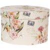 Clayre & Eef 66005 Set di cappelliere 3 pezzi motivo floreale Beige Ø24/22/21 cm