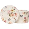 Clayre & Eef 66005 Set di cappelliere 3 pezzi motivo floreale Beige Ø24/22/21 cm