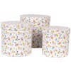 Clayre & Eef 66007 Cappelliera set di 3 fiori tondi bianchi 19/17/15 cm