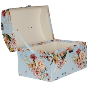 Clayre & Eef 66008 Astuccio per decorazioni Set di 3 fiori blu Farfalle