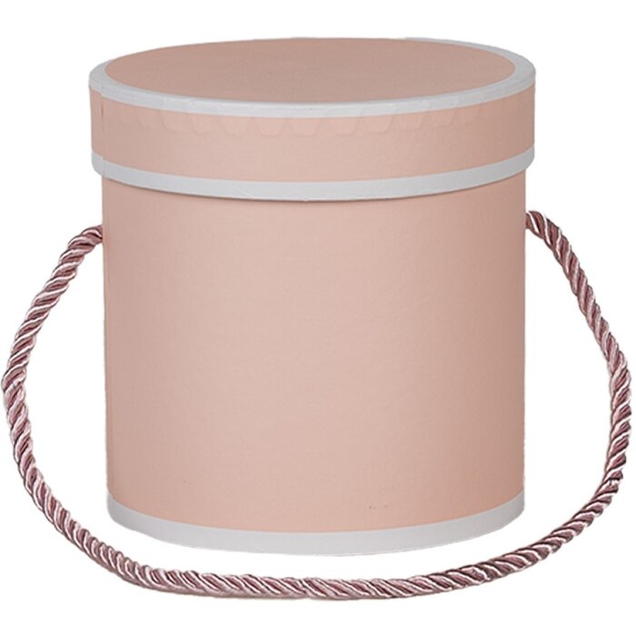 Clayre & Eef 66009P Scatola regalo rosa rotonda Ø 12x12 cm Scatola di cartone