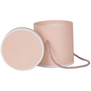 Clayre & Eef 66009P Scatola regalo rosa rotonda Ø 12x12 cm Scatola di cartone