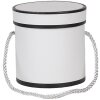 Clayre & Eef 66009W Scatola regalo bianca rotonda Ø 12x12 cm Scatola in cartone con maniglia