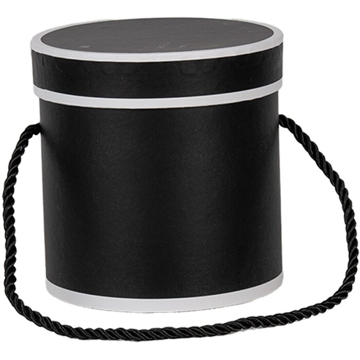 Clayre & Eef 66009Z Scatola regalo nera Ø 12x12 cm Scatola di cartone