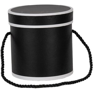 Clayre & Eef 66009Z Scatola regalo nera Ø 12x12 cm Scatola di cartone
