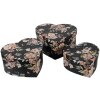 Clayre & Eef 66010 Set di scatole portaoggetti a forma di cuore 3 pezzi nero motivo floreale
