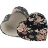 Clayre & Eef 66010 Set di scatole portaoggetti a forma di cuore 3 pezzi nero motivo floreale