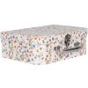 Clayre & Eef 66012 Set di 3 astucci decorativi bianchi floreali da 30x22x9 a 20x17x8 cm