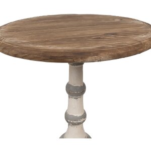 Clayre & Eef 5H0689 Tavolino rotondo in legno marrone...