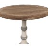 Clayre & Eef 5H0689 Tavolino rotondo in legno marrone beige Ø 51x71 cm