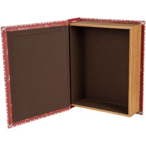 Clayre & Eef 65755 Set di 3 scatole portaoggetti rosso-bianco 27x22x7 cm