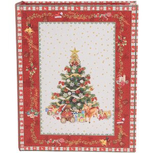 Clayre & Eef 65755 Set di 3 scatole portaoggetti rosso-bianco 27x22x7 cm