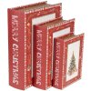 Clayre & Eef 65755 Set di 3 scatole portaoggetti rosso-bianco 27x22x7 cm
