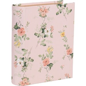 Clayre & Eef 66013P Scatola a forma di libro rosa floreale 17x14x5 cm