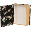 Clayre & Eef 66013Z Scatola a forma di libro Fiori Nero 17x14x5 cm