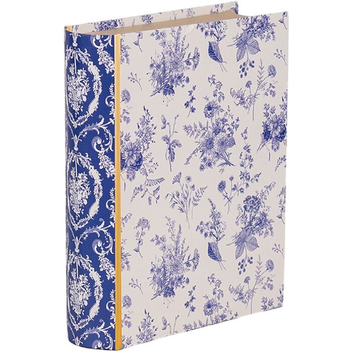 Clayre & Eef 66014 Scatola a forma di libro Bianco Blu 17x14x5 cm Retro Vintage