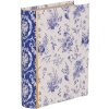 Clayre & Eef 66014 Scatola a forma di libro Bianco Blu 17x14x5 cm Retro Vintage