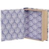 Clayre & Eef 66014 Scatola a forma di libro Bianco Blu 17x14x5 cm Retro Vintage
