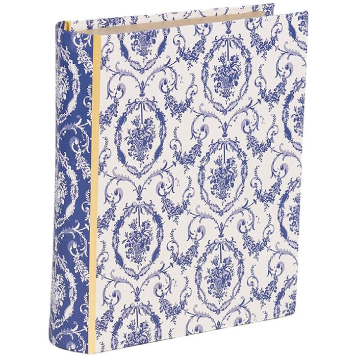 Clayre & Eef 66016 Scatola a forma di libro Bianco Blu 17x14x5 cm Retro Vintage