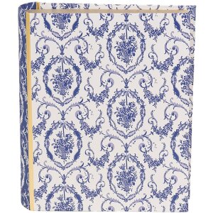 Clayre & Eef 66016 Scatola a forma di libro Bianco Blu 17x14x5 cm Retro Vintage