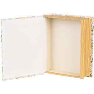 Clayre & Eef 66017 Scatola a forma di libro Bianco Verde 17x14x5 cm