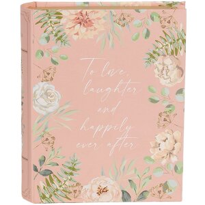 Clayre & Eef 66018 Scatola a forma di libro Fiori rosa 17x14x5 cm