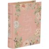 Clayre & Eef 66018 Scatola a forma di libro Fiori rosa 17x14x5 cm