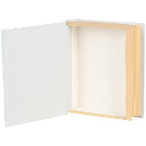 Clayre & Eef 66019 Scatola a forma di libro Blu Rosa 17x14x5 cm Romantica
