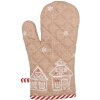 Guanto da forno Clayre & Eef in cotone marrone bianco stile country 18x30 cm