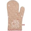 Guanto da forno Clayre & Eef in cotone marrone bianco stile country 18x30 cm