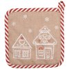 Clayre & Eef GBB45 Portapentole marrone bianco stile country 20x20 cm Cotone