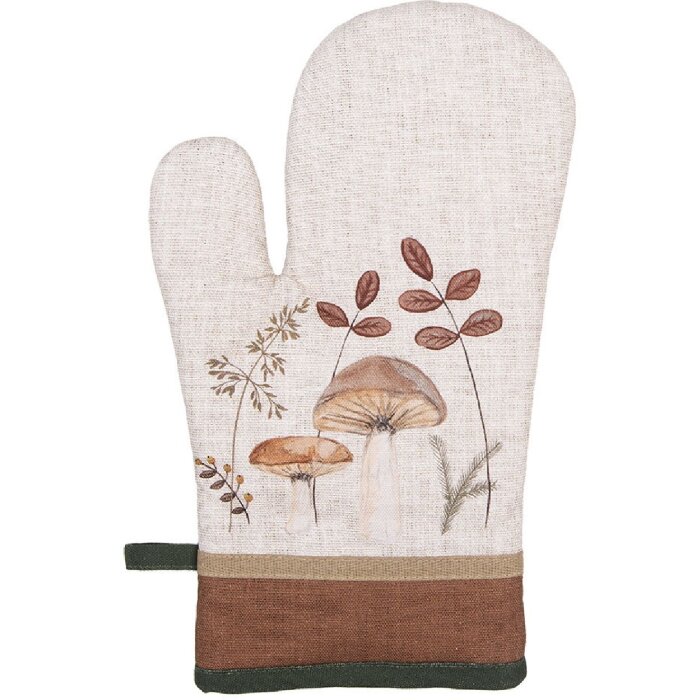 Clayre & Eef LFJ44 Guanto da forno Beige Brown 18x30 cm
