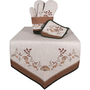Clayre & Eef LFJ44 Guanto da forno Beige Brown 18x30 cm