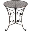 Clayre & Eef 5Y1273 Set da bistrot Tavolo Ø 60 cm Sedie in ferro marrone antico 3 pezzi