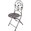 Clayre & Eef 5Y1273 Set da bistrot Tavolo Ø 60 cm Sedie in ferro marrone antico 3 pezzi