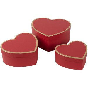 Clayre & Eef 66026 Scatole cuore rosso Set di 3...