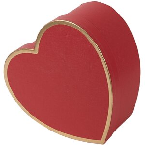 Clayre & Eef 66026 Scatole cuore rosso Set di 3 28x26x14 24x23x12 21x20x10 cm
