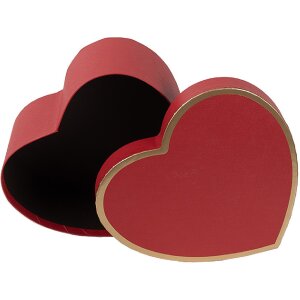 Clayre & Eef 66026 Scatole cuore rosso Set di 3 28x26x14 24x23x12 21x20x10 cm