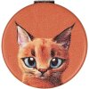 Juleeze JZSP0017 Specchio a mano arancione motivo gatto Ø 7x1 cm