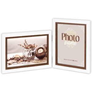 Portafoto in legno ZEP Caen bicolore bianco marrone varie dimensioni