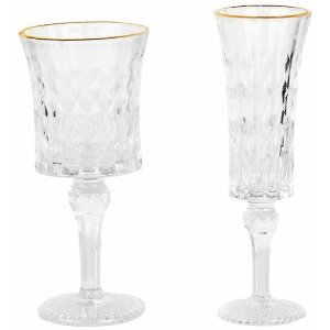 Clayre & Eef 6GL5012 Bicchiere da vino trasparente Ø 8x18 cm 200 ml